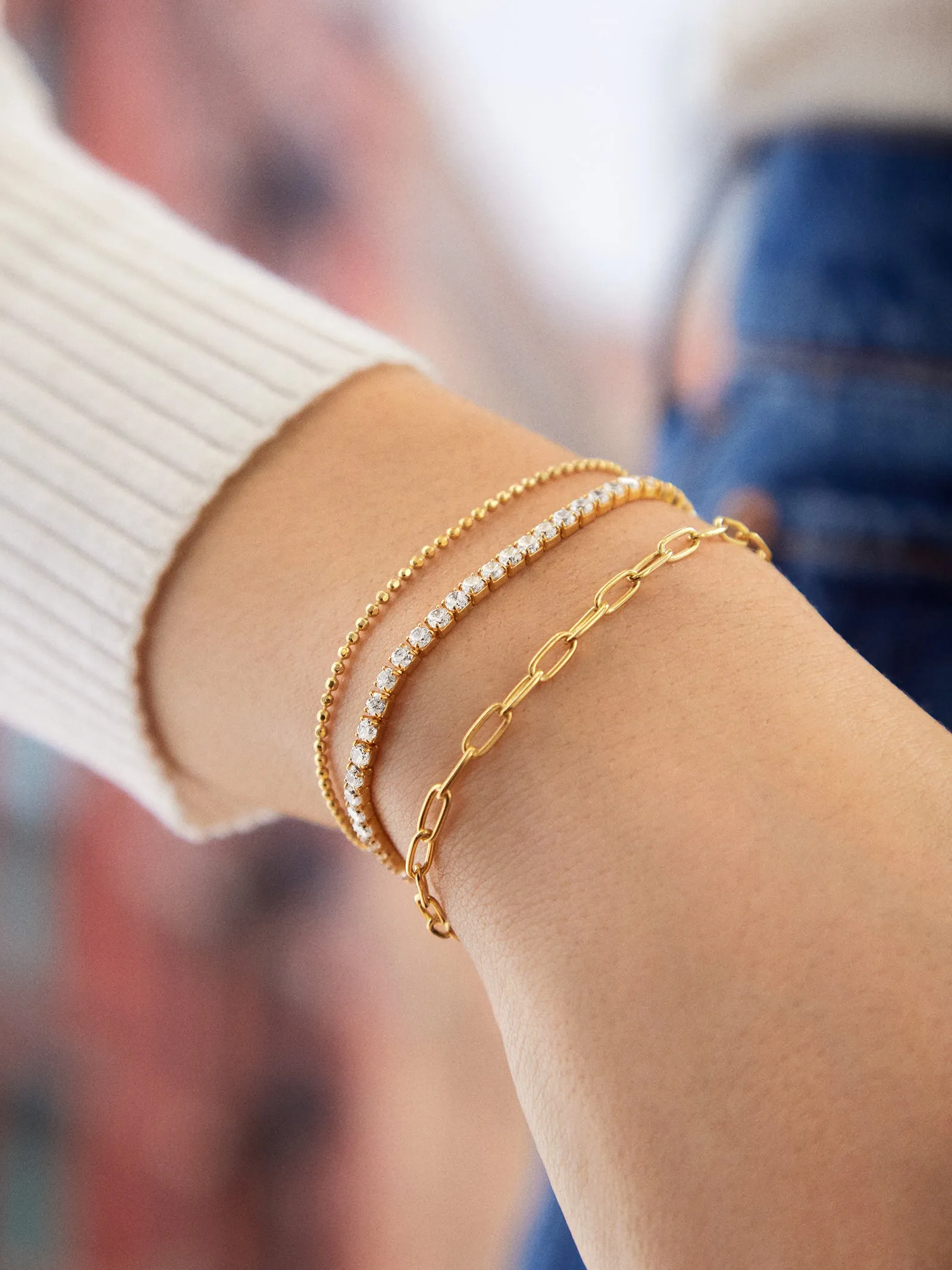 Bennett 18K Gold Tennis Bracelet - 18K Gold Plated Sterling Silver