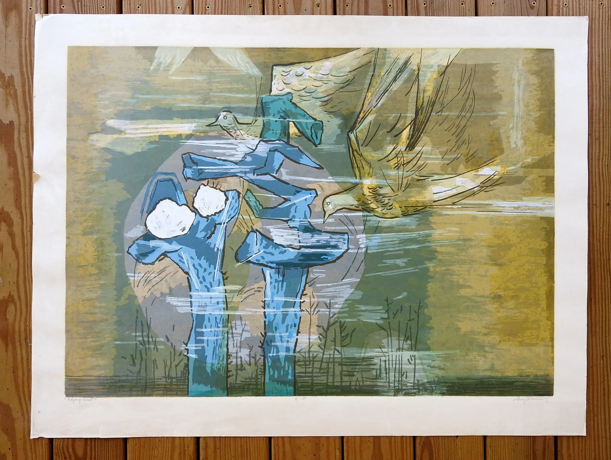 Birds Serigraph Print By Guy Maccoy