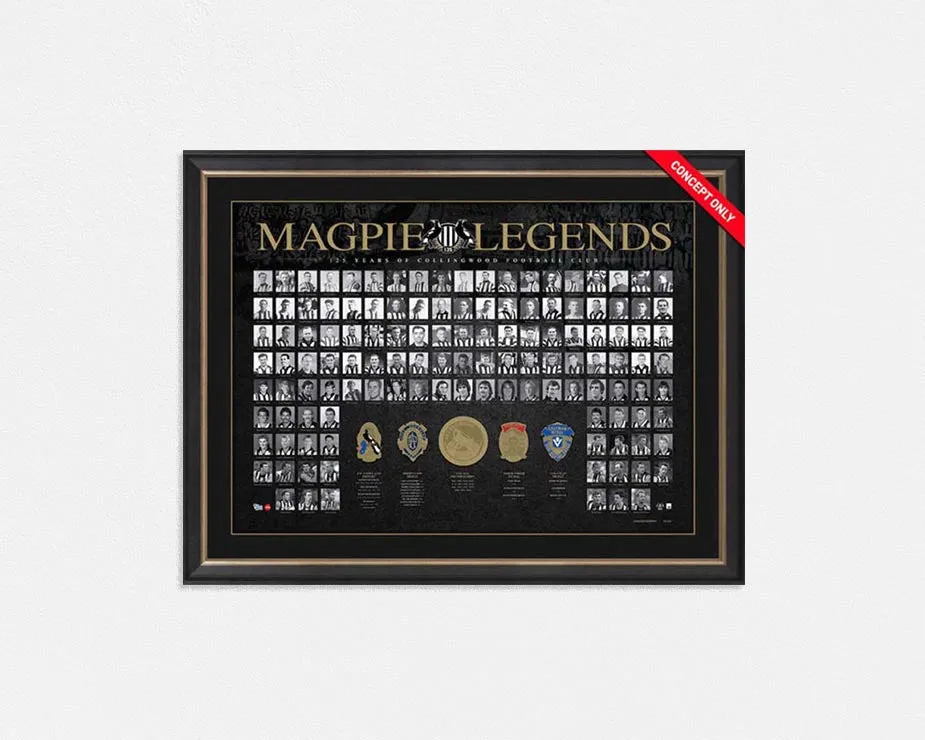 Collingwood Magpies "Legends" 125th Anniversary Deluxe Sports Print, Framed