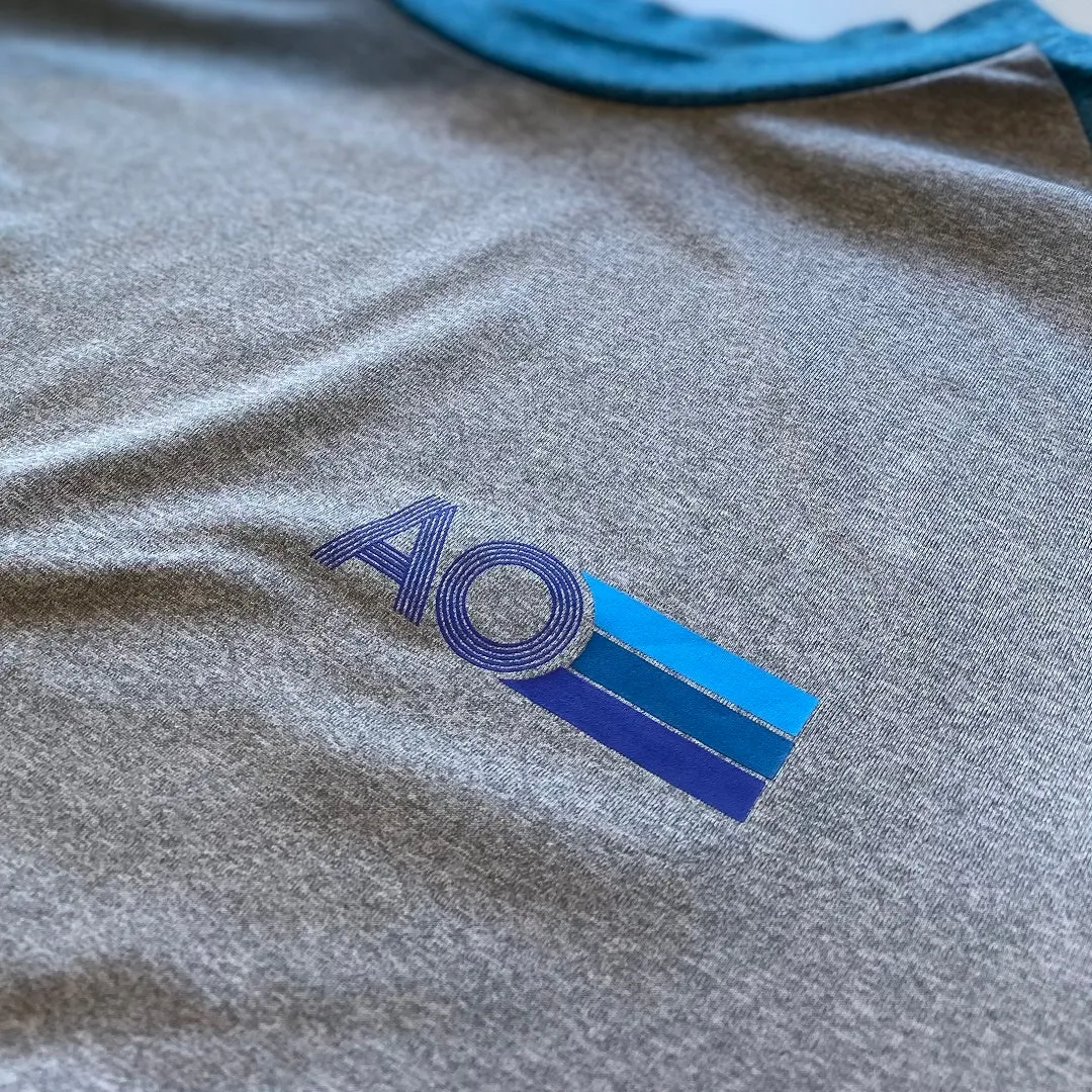 'Fathoms' Tech Top - Heather Grey & Sea Green