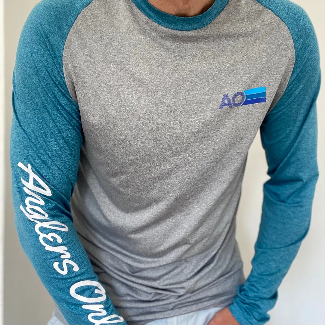 'Fathoms' Tech Top - Heather Grey & Sea Green