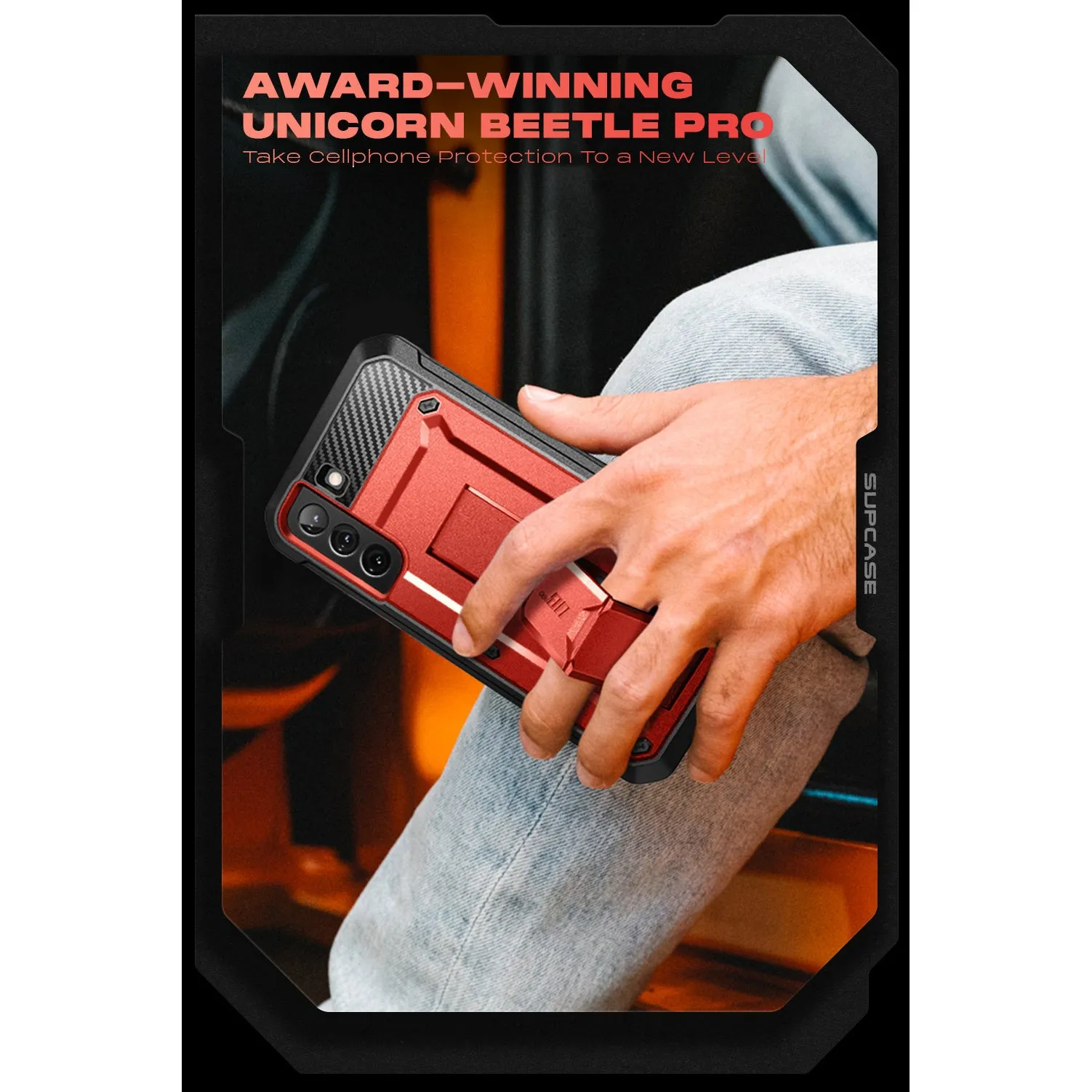 Galaxy S22 Unicorn Beetle PRO Rugged Case-Metallic Red