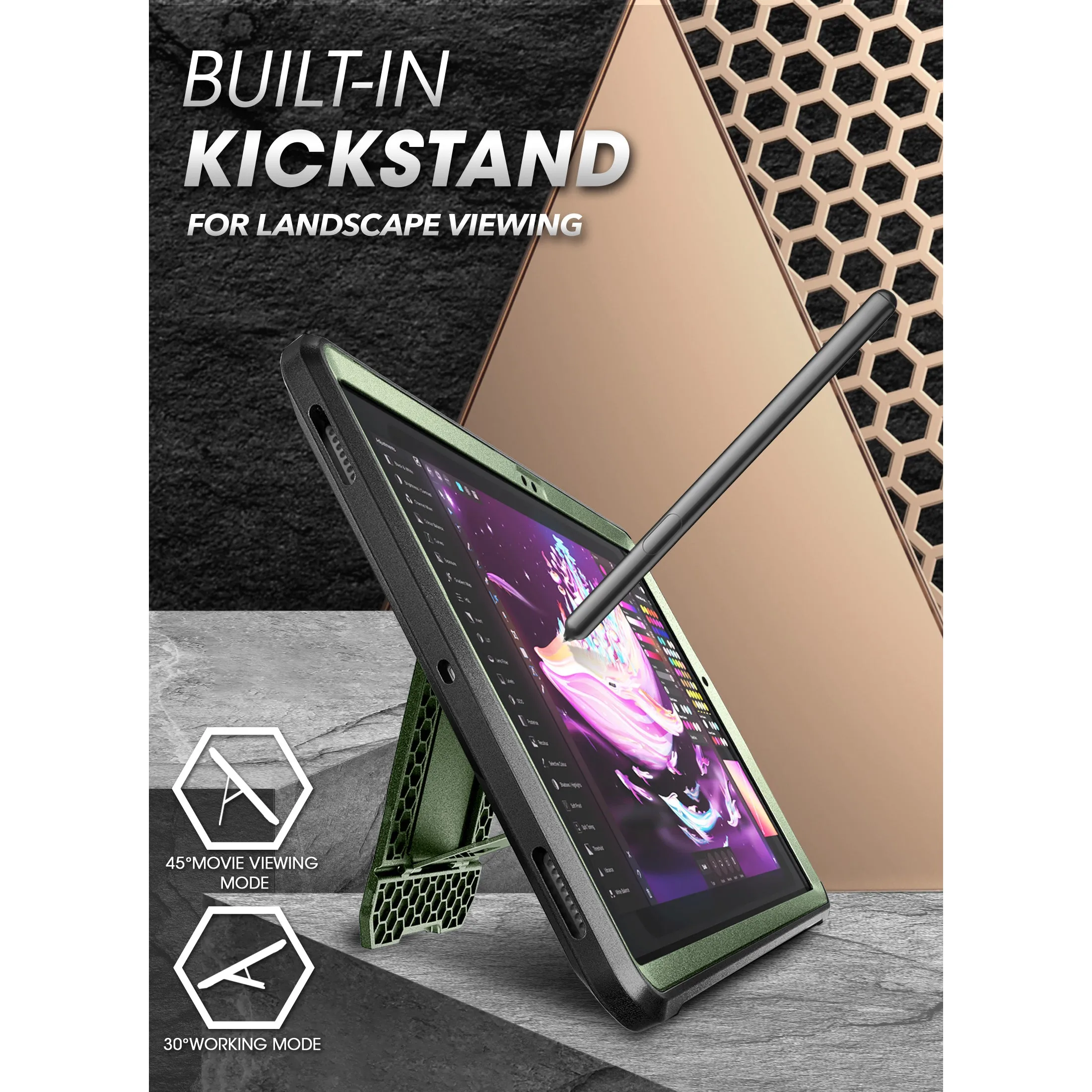 Galaxy Tab A8 10.5 inch (2022) Unicorn Beetle PRO Full-Body Case-Dark Green