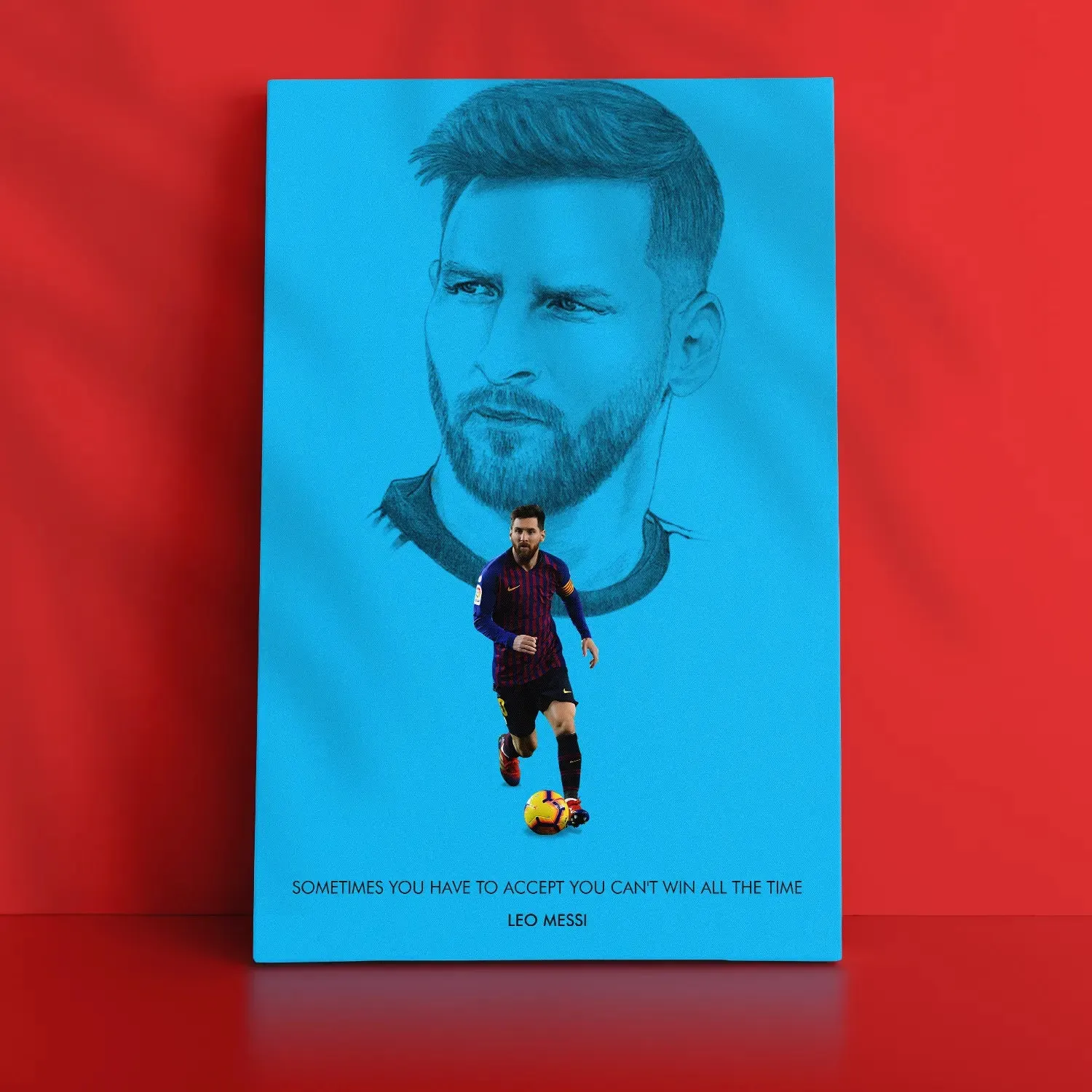 Lionel Messi With Quote Framed Poster