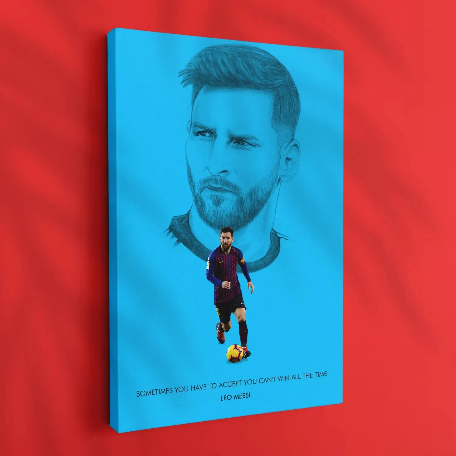 Lionel Messi With Quote Framed Poster