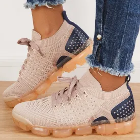 Sohiwoo  Women Walking Running Sneaker Casual Mesh Knit Air Cushion Sneakers
