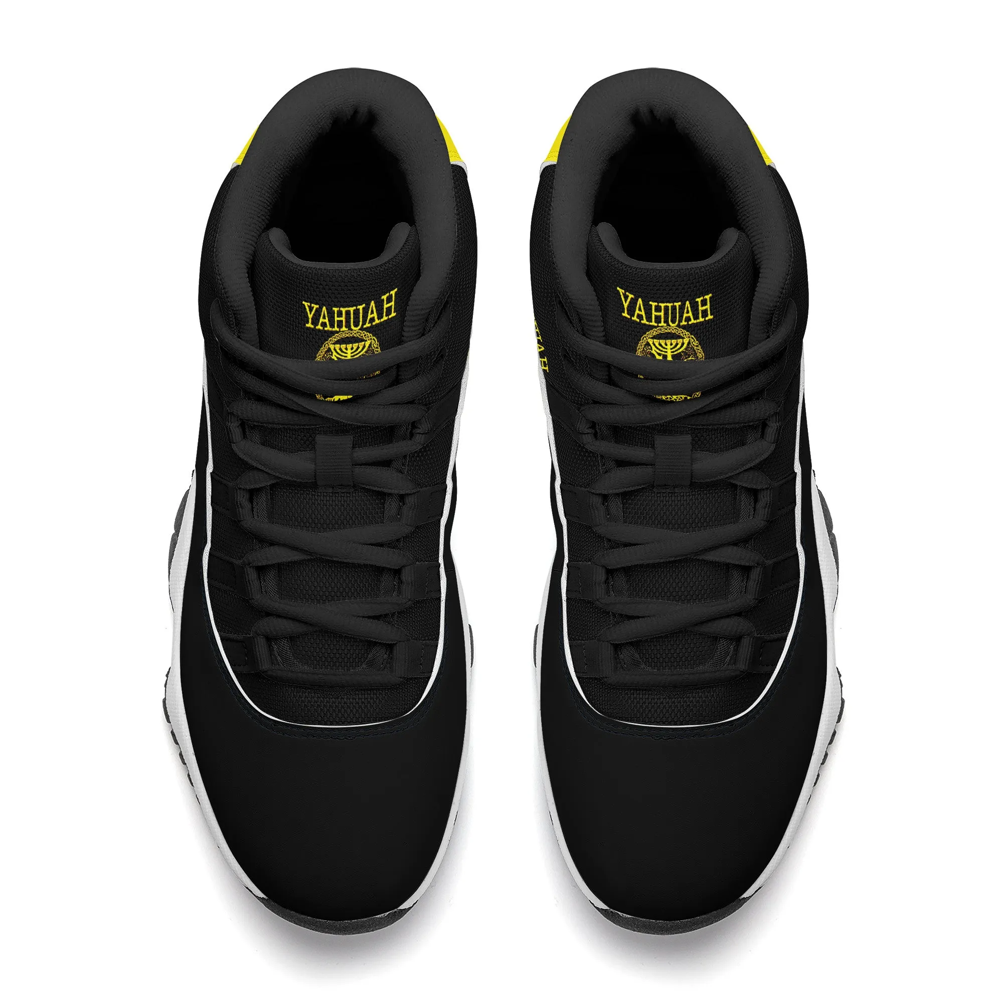 Yahuah-Tree of Life 02-01 High Top Air Retro Black Sole Unisex Sneakers (Style 01)